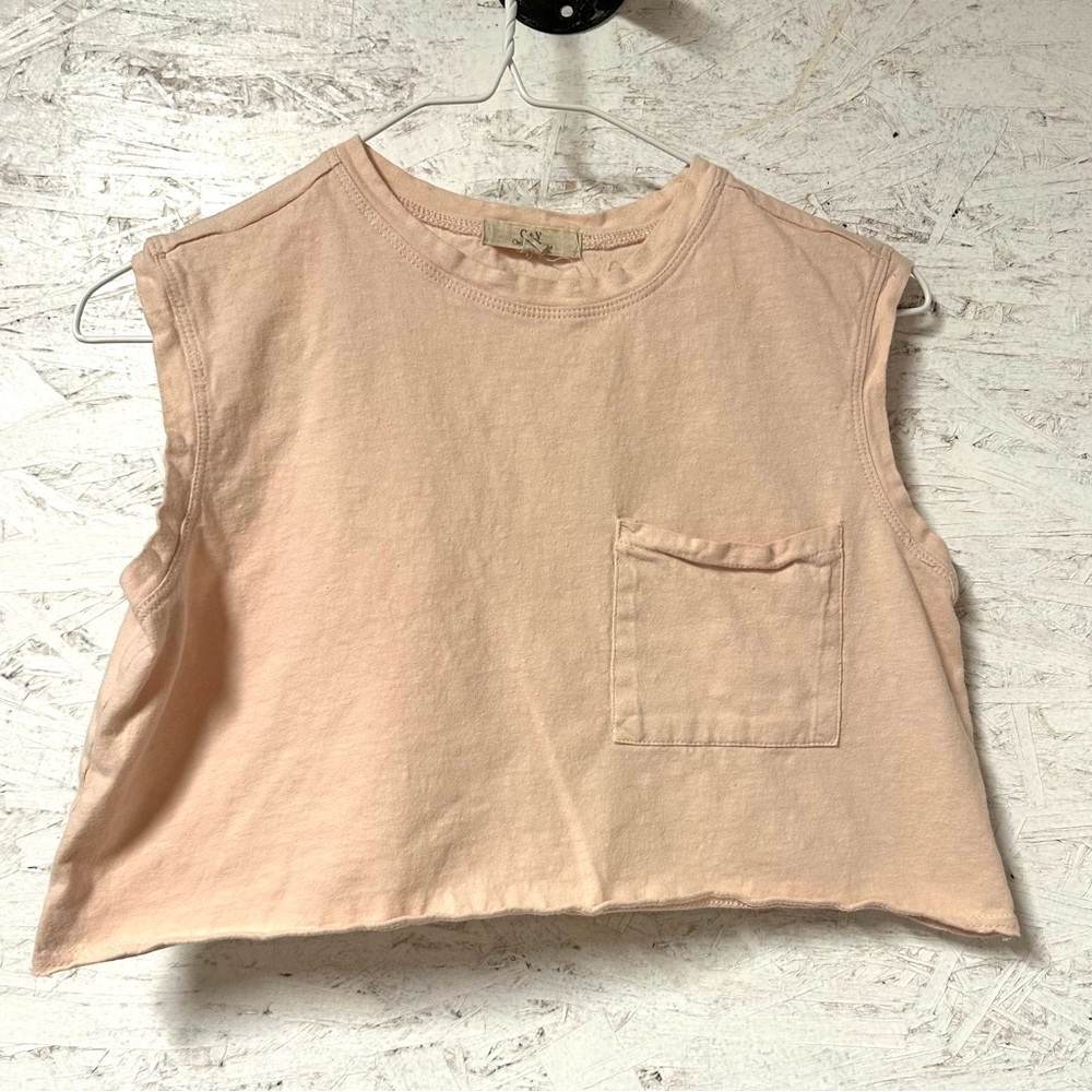 Chelsea and Violet Sleeveless Crop Top - Peach